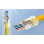 RJ45 Cat6 Pass Through Connectors Pack of 100, EZ Crimp Modular Data Plug for Network UTP Cat-6 Ethernet Cable