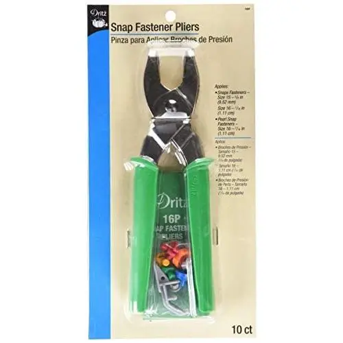 Dritz 16P Snap Fastener Pliers, Size 15 (3/8-Inch) & Size 16 (7/16-Inch), Metal