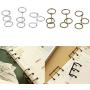Prettyia 6 Pieces A5 A6 Metal Loose Leaf Binder Rings 3-Ring, Silver & Bronze