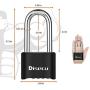 Disecu Heavy Duty 4 Digit Combination Lock 2.5 Inch Long Shackle Outdoor Waterproof Padlock for Gate, Fence, Gym Locker, Bike (Black)