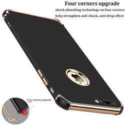 iPhone 8 Plus Case, Ultra Slim Flexible iPhone 8 Plus Matte Case, Styles 3 in 1 Electroplated Shockproof Luxury Cover Case for iPhone 8 Plus (Black)