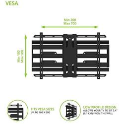 Kanto PDX700 Full Motion TV Wall Mount for 42-inch to 100-inch TVs | Supports up to 150 lbs (68 kg) | Swivel up to 90° | Tilt +15°/-3° | Black