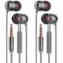 in Ear Headphones Wired Headphone Metal Stereo Heave Bass Earphones with Micphone Mic with Volume Control (Gray 2pairs) in Ear Headphones Wired Headphone Metal Stereo Heave Bass Earphones with Micphone Mic with Volume Control (Gray 2pairs)