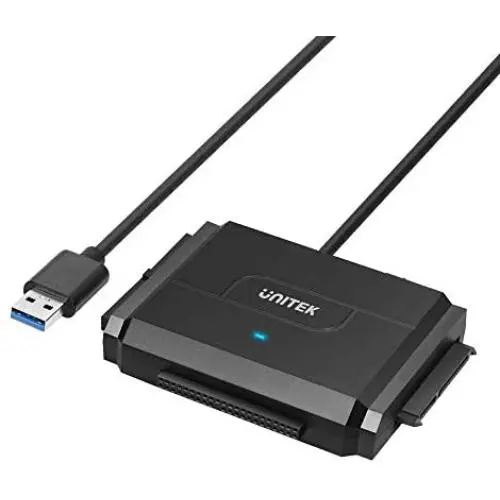 SATA/IDE to USB 3.0 Adapter, Unitek IDE Hard Drive Adapter for Universal 2.5''/3.5'' Inch IDE and SATA External HDD/SSD, Support 10TB SATA/IDE to USB 3.0 Adapter, Unitek IDE Hard Drive Adapter for Universal 2.5''/3.5'' Inch IDE and SATA External HDD/SSD, Support 10TB