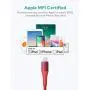 Xcentz Lightning Cable 3ft, MFi Certified iPhone Charger, Braided Nylon Fast Charging iPhone Cable with Premium Metal Connector for iPhone 11/11 Pro/X/XS/XR/XS Max/8, iPad Mini/Air, Red