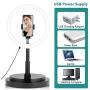 11'' Selfie Ring Light with Stand and Phone Holder, Eocean Foldable Makeup Light 19.7'' - 66” Stretchable Portable Selfie Desk Fill Light for Indoor Outdoor Live Stream/Makeup/YouTube/Vlogging Video