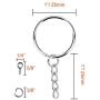 Paxcoo 100Pcs Keychain Rings with Chain and 100 Pcs Screw Eye Pins Bulk for Crafts