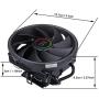 DS Black CPU Cooler, Aluminum Extrusion Cooling CPU Fan for Intel LGA 1151 (Static RGB Color, C Series)