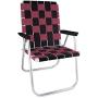 Lawn Chair USA Folding Aluminum Webbing Chair (Classic, Black//Burgundy)