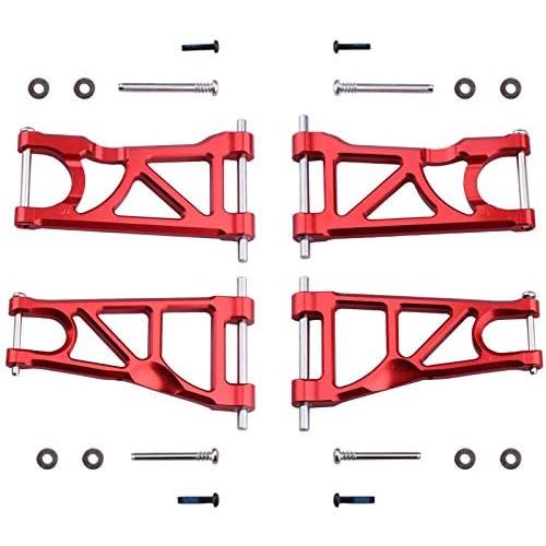 Hobbypark Aluminum Suspension Arms Set (Front & Rear) for Arrma 1/10 Granite 4X4, Big Rock, Senton, Replacement of AR330443 AR330516 Option Parts (Red)