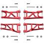 Hobbypark Aluminum Suspension Arms Set (Front & Rear) for Arrma 1/10 Granite 4X4, Big Rock, Senton, Replacement of AR330443 AR330516 Option Parts (Red)