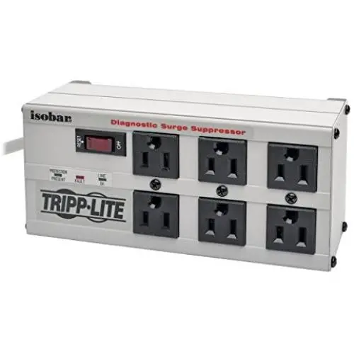TRIPP LITE CH-9101012-NATripp Lite Isobar 6 Outlet Surge Protector Power Strip, 6ft. Cord with Right Angle Plug, 3300 Joules, Metal, $50K Insurance & (IBAR6-6D) TRIPP LITE CH-9101012-NATripp Lite Isobar 6 Outlet Surge Protector Power Strip, 6ft. Cord with Right Angle Plug, 3300 Joules, Metal, $50K Insurance & (IBAR6-6D)