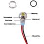 smseace 5PCS Yellow DC/AC12V-24V Energy Saving 1/4 Indicator Light Mounting Hole 6mm with 150mm Cable Length Metal Waterproof LED Indicator Light DQ-6T-Y-12