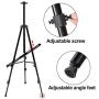 T-Sign 72 Tall Display Easel Stand, Aluminum Metal Tripod Art Easel Adjustable Height from 22-72”, Extra Sturdy for Table-Top/Floor Painting, Drawing and Display with Bag, Black