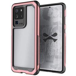 Ghostek Atomic Slim Galaxy S20 Clear Case with Super Tough Space Metal Bumper Design Military Grade Armor Heavy Duty Protection Wireless Charging Compatible 2020 Galaxy S20 5G (6.2 Inch) - (Pink)