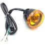 HTTMT MT224-017R- Heavy Billet Aluminum Rear Turn Signal Light Indicator Light Yellow lens With Long Black Heavy Metal Brackets Compatible with 1992-2016 Harley Davidson Sportster XL 883 1200