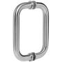 Dynasty Hardware 6'' Back to Back Tubular Shower Door Pull For Frameless Shower Doors, Satin Nickel, With Trim Washers
