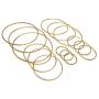 Bastex 15 Piece Gold Metal Hoop Craft Rings. Bulk Ring Sizes That Include, 2, 3, 4, 5 and 6 Inch Diameter and. Perfect for Macrame, Dreamcatcher, Embroidery, Wreaths and More