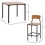 HOMCOM 5 PC Modern Counter Height Dining Set Compact Kitchen Table 4 Chairs Set with Footrest, Metal Legs, Wood