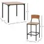 HOMCOM 5 PC Modern Counter Height Dining Set Compact Kitchen Table 4 Chairs Set with Footrest, Metal Legs, Wood