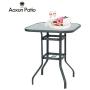 Aoxun Patio 5 PC Swivel Sets Textilene High Bistro Sets, 4 Bar Stools and 1 Table, Brown