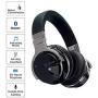 COWIN E7 Active Noise Cancelling Headphones Bluetooth Headphones with Microphone Deep Bass Wireless Headphones Over Ear, Comfortable Protein Earpads, 30 Hours Playtime for Travel/Work, Black