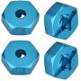 Dilwe Wheel Hex Adapter, 4 Pcs Metal 7mm to 12mm Wheel Hex Hub Adapter for RC Spare Part RC Car Upgrade Parts