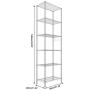 BATHWA 6-Tier Metal Wire Rack, Free Standing Shelving Unit, Adjustable Heavy Duty Storage Shelves for Kitchen Organization, with Leveling Feet and Stainless Side Hooks, Silver