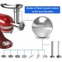 X Home Meat Grinder Attachment Compatible with Kitchenaid Stand Mixer, Durable Metal Food Grinder Attachment with 2 Sausages Stuffing Tubes, 3 Grinding Blades, 4 Grinding Plates, Not Dishwasher Safe