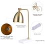 CO-Z Gold Desk Lamp with LED Bulb Adjustable, Antique Brass Metal Table Lamp Marble Base, Mid Century Modern Reading Lamp Office, 18’’ Industrial Work Lamp for Reading Bedroom Living Room Office, UL.