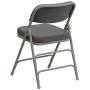 Flash Furniture HERCULES Series Premium Curved Triple Braced & Double Hinged Gray Fabric Metal Folding Chair