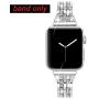 Secbolt Bling Bands Compatible Apple Watch Band 42mm 44mm Women iWatch Series 6 5 4 3 2 1 SE, Dressy Jewelry Metal Wristband Strap Diamond Rhinestone, Silver