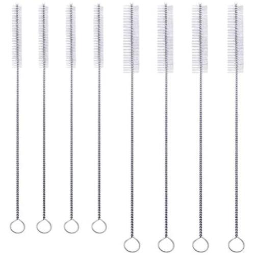 Huouo 8 PCS Drink Straw Cleaning Brush Kit Nylon Skinny Pipe Tube Cleaner Set of 2 Sizes
