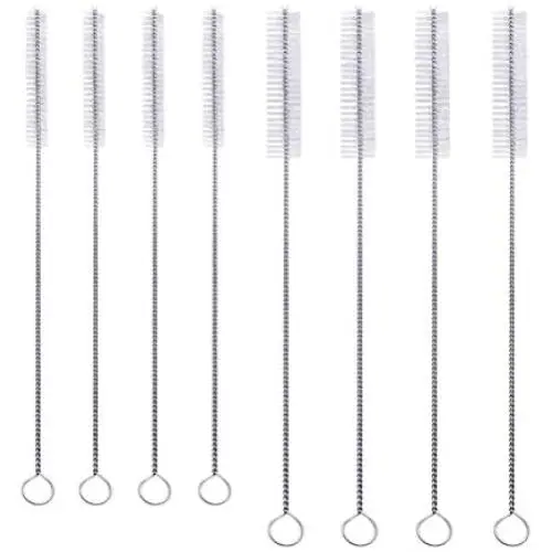 Huouo 8 PCS Drink Straw Cleaning Brush Kit Nylon Skinny Pipe Tube Cleaner Set of 2 Sizes