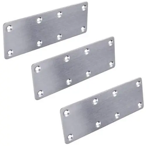Hyever 3 Pieces Flat Straight Brace Bracket Steel Metal Mending Fixing Plate,Brushed Finish 5.4'' × 1.9'' × 0.08'' Hyever 3 Pieces Flat Straight Brace Bracket Steel Metal Mending Fixing Plate,Brushed Finish 5.4'' × 1.9'' × 0.08''
