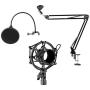 Neewer NW-35 Microphone Suspension Boom Scissor Arm Stand with Mic Clip Holder, Pop Filter and Shock Mount for Streaming, Voice-Over, Recording, Game, Compatible with Blue Yeti Snowball Yeti X,etc