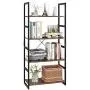 Homfa Bookshelf Rack 4 Tier Vintage Bookcase Shelf Storage Organizer Modern Wood Look Accent Metal Frame Furniture Home Office Homfa Bookshelf Rack 4 Tier Vintage Bookcase Shelf Storage Organizer Modern Wood Look Accent Metal Frame Furniture Home Office