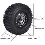 4pcs RC Hub Wheel Rim and Tires, Universal 2.2 Inch Metal Wheel Hub Crawler Rubber Tire RC Car Accessory (Titanium)