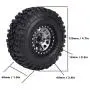 4pcs RC Hub Wheel Rim and Tires, Universal 2.2 Inch Metal Wheel Hub Crawler Rubber Tire RC Car Accessory (Titanium)