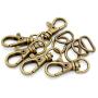 CRAFTMEMORE Swivel Trigger Snap Hooks Purse Landyard Clip Lobster Clasps with D-Rings 10 Sets KSD (Antique Brass)