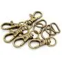 CRAFTMEMORE Swivel Trigger Snap Hooks Purse Landyard Clip Lobster Clasps with D-Rings 10 Sets KSD (Antique Brass)