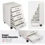 TOPSKY 5 Drawer Mobile Cabinet Fully Assembled Except Casters Built-in Handle (White) TOPSKY 5 Drawer Mobile Cabinet Fully Assembled Except Casters Built-in Handle (White)