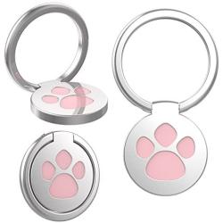 Cell Phone Ring Holder, 360° Rotation Cute Dog Cat Paw Ring Stand Finger Grip Mount Kickstand for iPhone X 8 7 7Plus 6s, Galaxy S7 S8 and More Smartphones (Pack of 2, Pink)