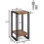 FIVEGIVEN Accent Side Table for Small Spaces End Table Rustic Industrial Metal Brown 21.9 Inch FIVEGIVEN Accent Side Table for Small Spaces End Table Rustic Industrial Metal Brown 21.9 Inch