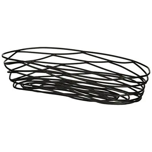 TableCraft Products BK11709 Basket, Oblong, 9'' x 4'' x 2'', Black Metal TableCraft Products BK11709 Basket, Oblong, 9'' x 4'' x 2'', Black Metal