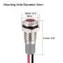 uxcell Signal Indicator Light AC/DC 12V-24V 8mm Red LED Metal Shell uxcell Signal Indicator Light AC/DC 12V-24V 8mm Red LED Metal Shell