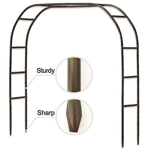 Metal Garden Arch,7.8 Feet High x 5.5 Feet Wide Sturdy Metal Arbor with Sharp Ends for Climbing Vines and Plants,Weddings Quinceaneras Party Decoration