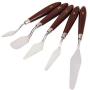 Painting Knife, 5-Piece Spatula Palette Knives with Stainless Steel Blade and Wooden Handle, Mixing Scraper Kit for Artist Oil Painting, Watercolor Oil Acrylic,Crafts, Rock, Face Painting