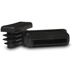 Prescott Plastics 1/2 x 1 1/2 Inch Rectangle Black Plastic Plug End Cap (10)