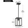 VINLUZ Industrial Metal Lantern 1 Light Kitchen Pendant Light Mini Black Finish Lighting Fixture Adjustable Hanging Ceiling Light for Dining Room Kitchen Cafe Bar